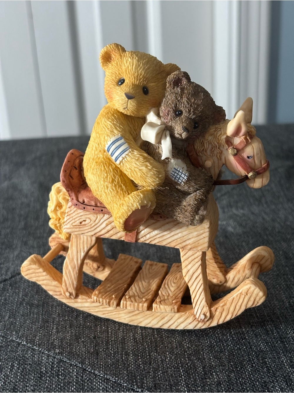 Cherished Teddies "Homer and Friend" Rocking Horse Figurine 1999 #662046F